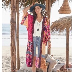 Sundance Size XS/S Paradiso Multicolor Long Kimono Duster Cardigan Jacket Mixed